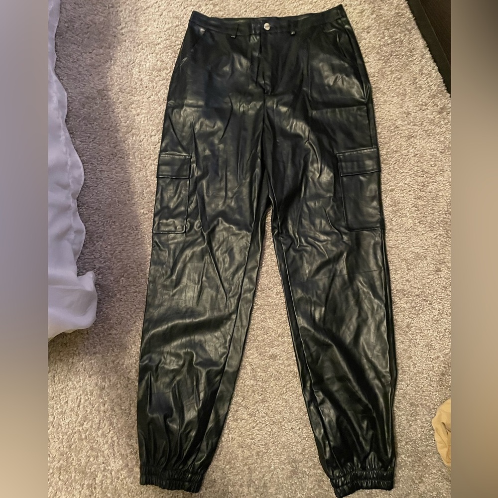 Leather Cargo Pants
